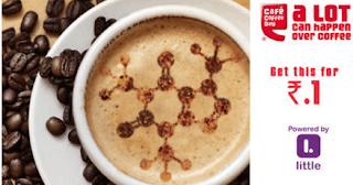 Little Deal App Cafe CoffeeDay Offer : Get Rs.100 Voucher in Just Rs.1  [All User]