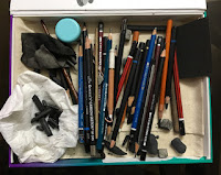 Charcoal tools used for charcoal drawing by Manju Panchal