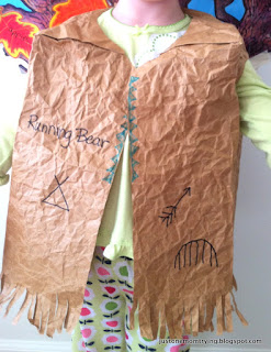 Preschool Thanksgiving Costumes: Indian Vest - Just One Mom Trying