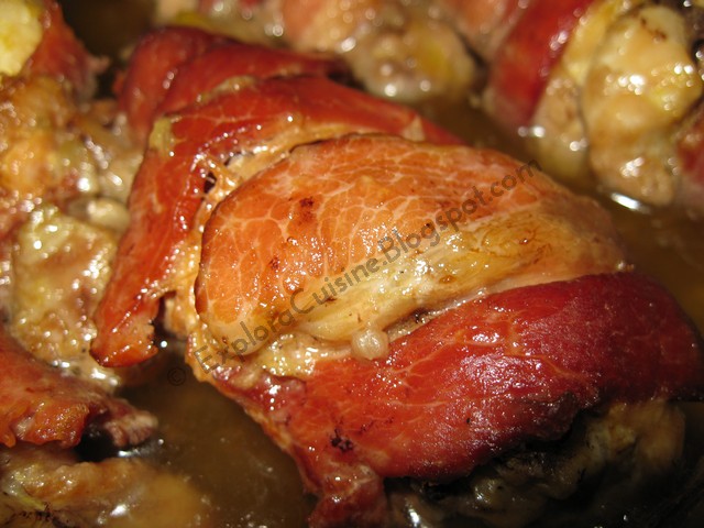 Pui cu mustar si bacon (Chicken with mustard and bacon)