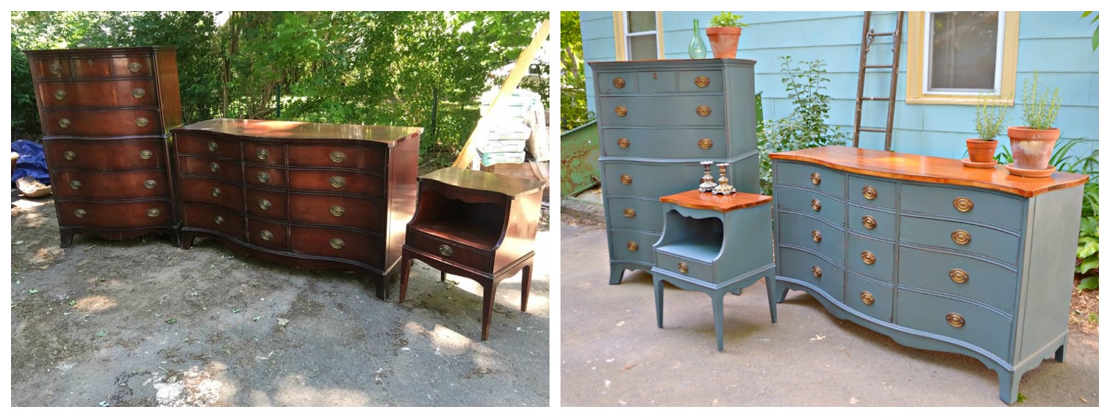 Heir and Space A Mahogany Dresser Set