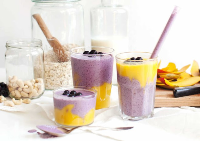 Mango Blueberry Smoothie #smoothies #breakfast