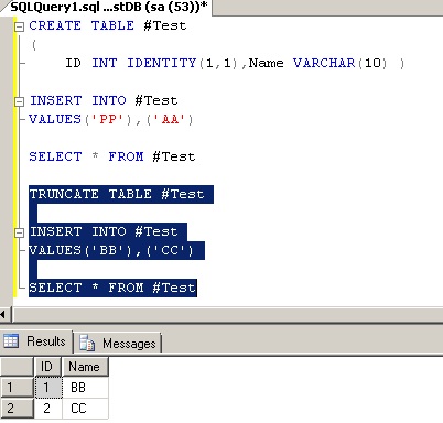 Paresh's Blog: Delete Vs Truncate in SQL Server