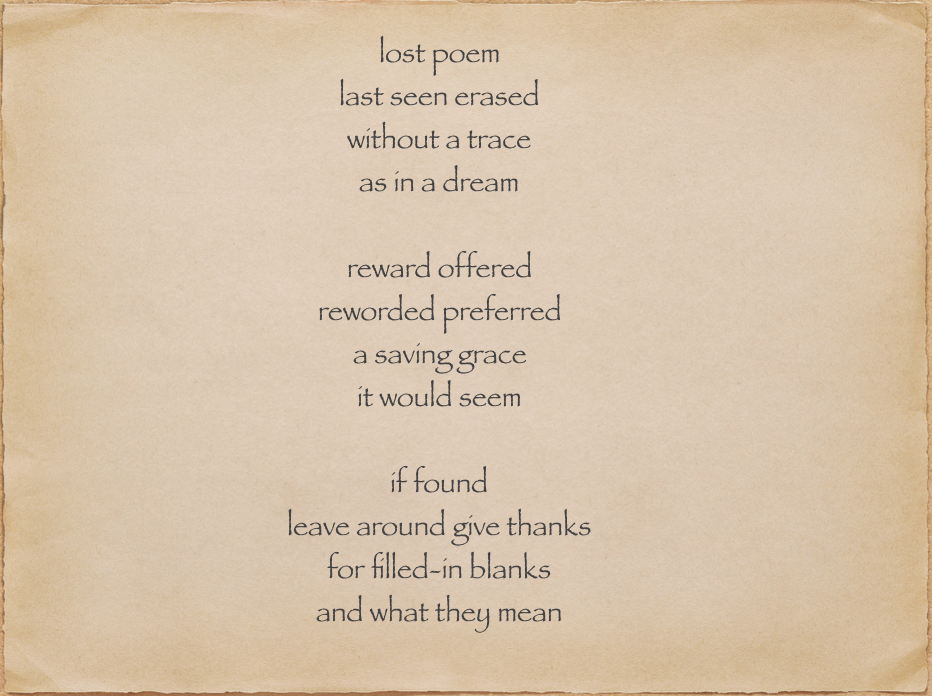 lost poem.
