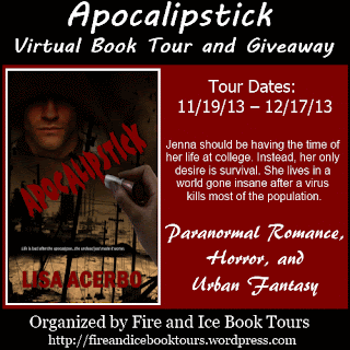Link to the Tour: http://fireandicebooktours.wordpress.com/2013/10/28/book-tour-apocalipstick-by-lisa-acerbo-horrorurban-fiction-tour-dates-111913-121713/