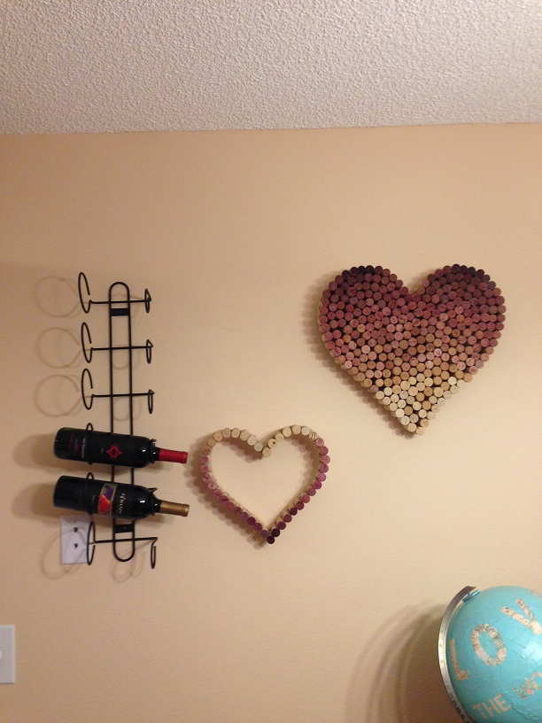 PostGrad Crafting Wine cork hearts!