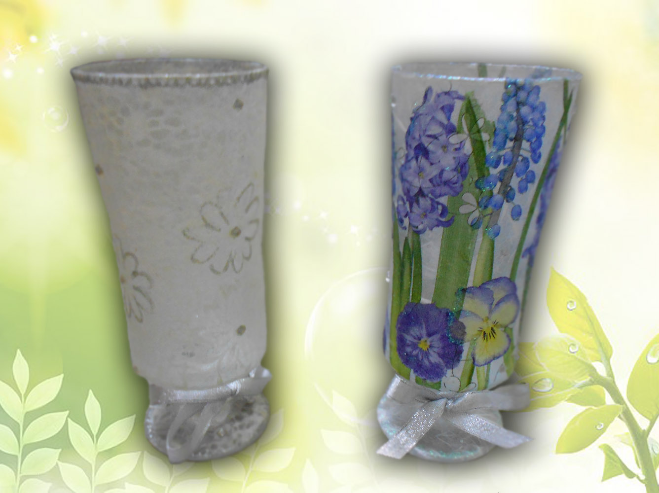 sztuka decoupage Lampiony decoupage.