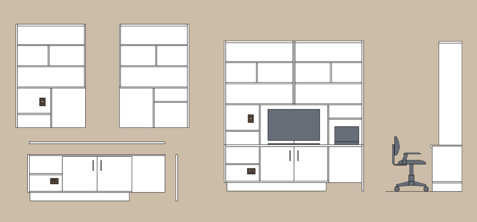 Plus AyD: MUEBLE LACADO PARA SALA DE ESTAR