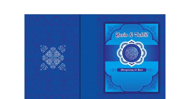Cover Buku Yasin Tahlil biru elegan 2019 Free Corel