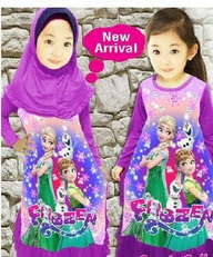 baju gamis anak motif kartun