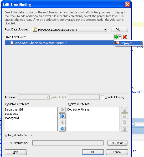 ADF UI ADF Tree table component