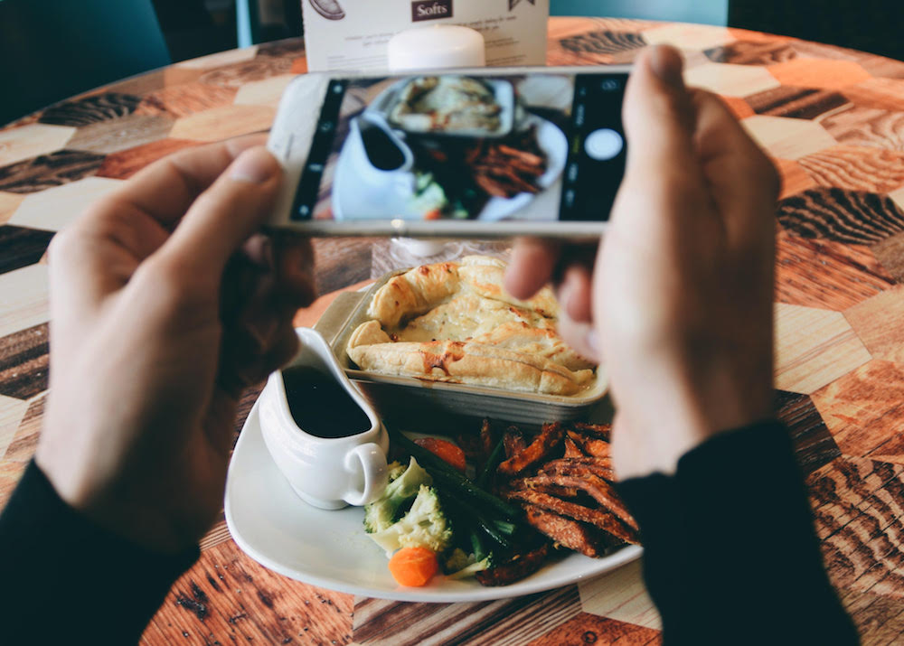 A VSCO edit of a pie dish from Henry's in Cardiff