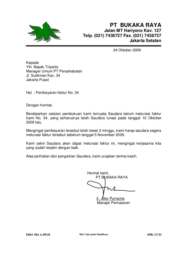 Contoh Surat Order Letter Nusagates