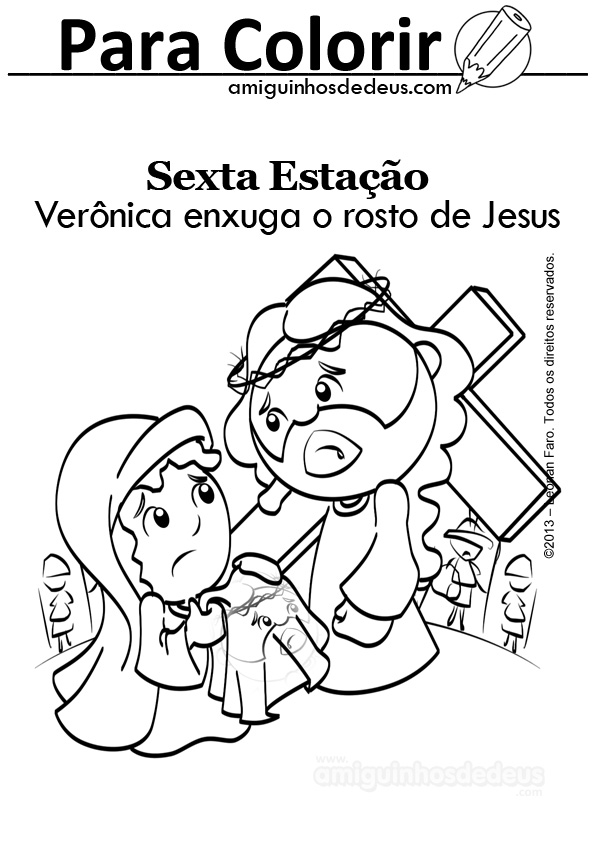 Verônica enxuga o rosto de Jesus DESENHO