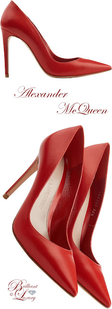 ♦Alexander McQueen red leather pumps #alexandermcqueen #shoes #red #brilliantluxury