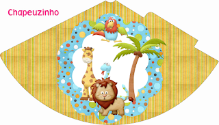 Kit de la Jungla Bebés para Imprimir Gratis. Gorros para imprimir gratis de la Jungla Bebés.