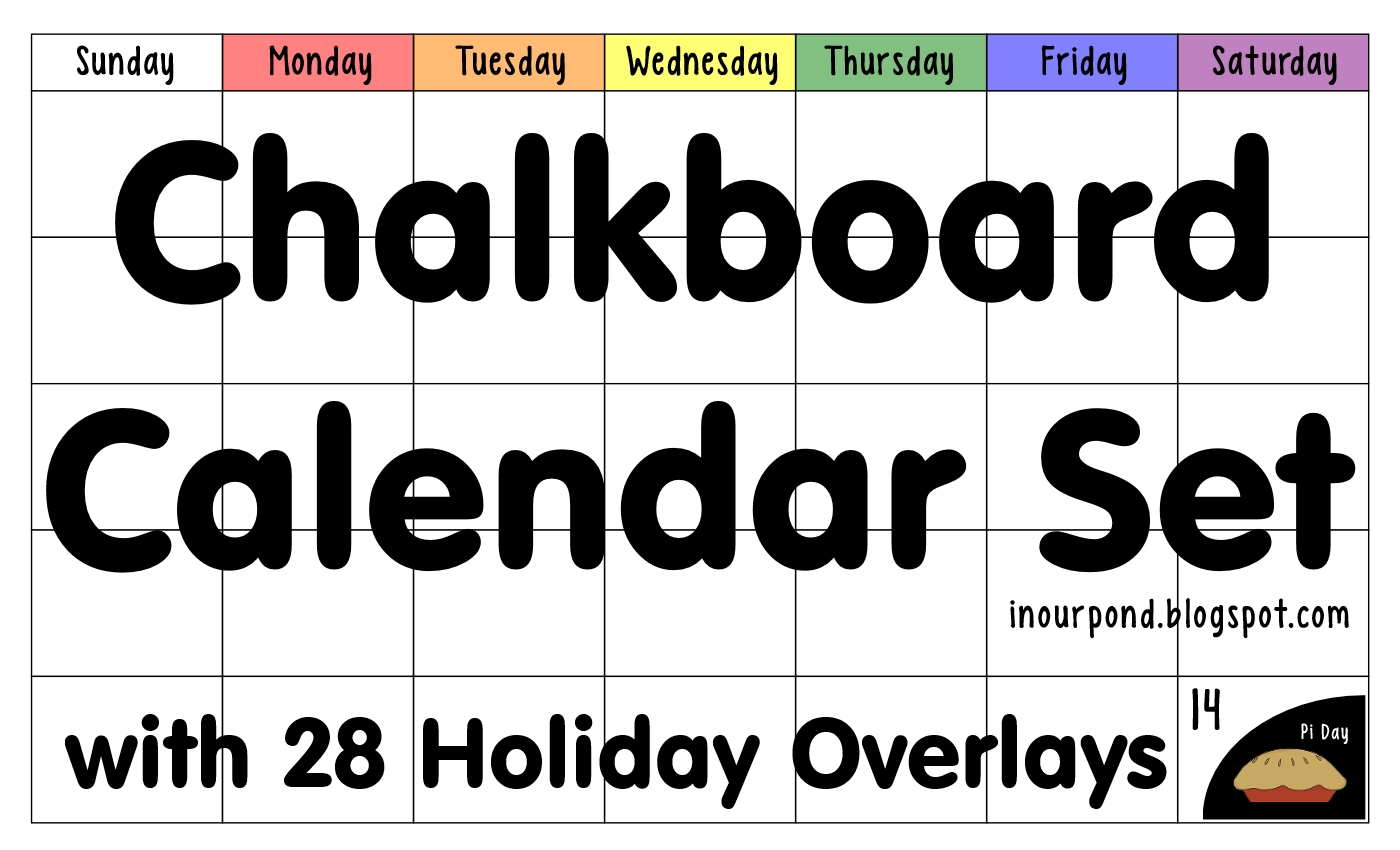 Chalkboard Calendar Set