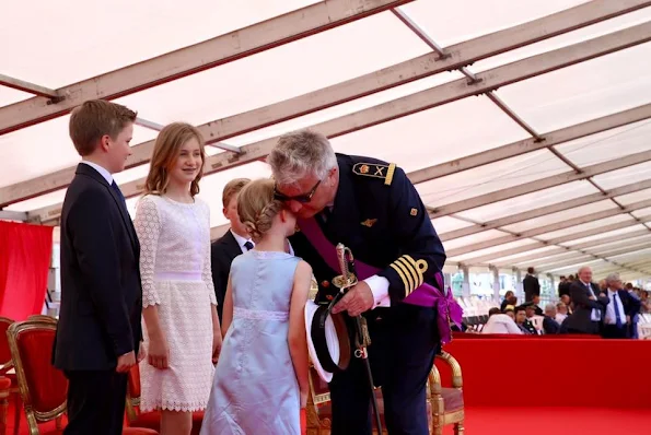 King Philippe, Queen Mathilde, Crown Princess Elisabeth, Princess Eleonore, Prince Gabriel, Prince Emmanuel of Belgium