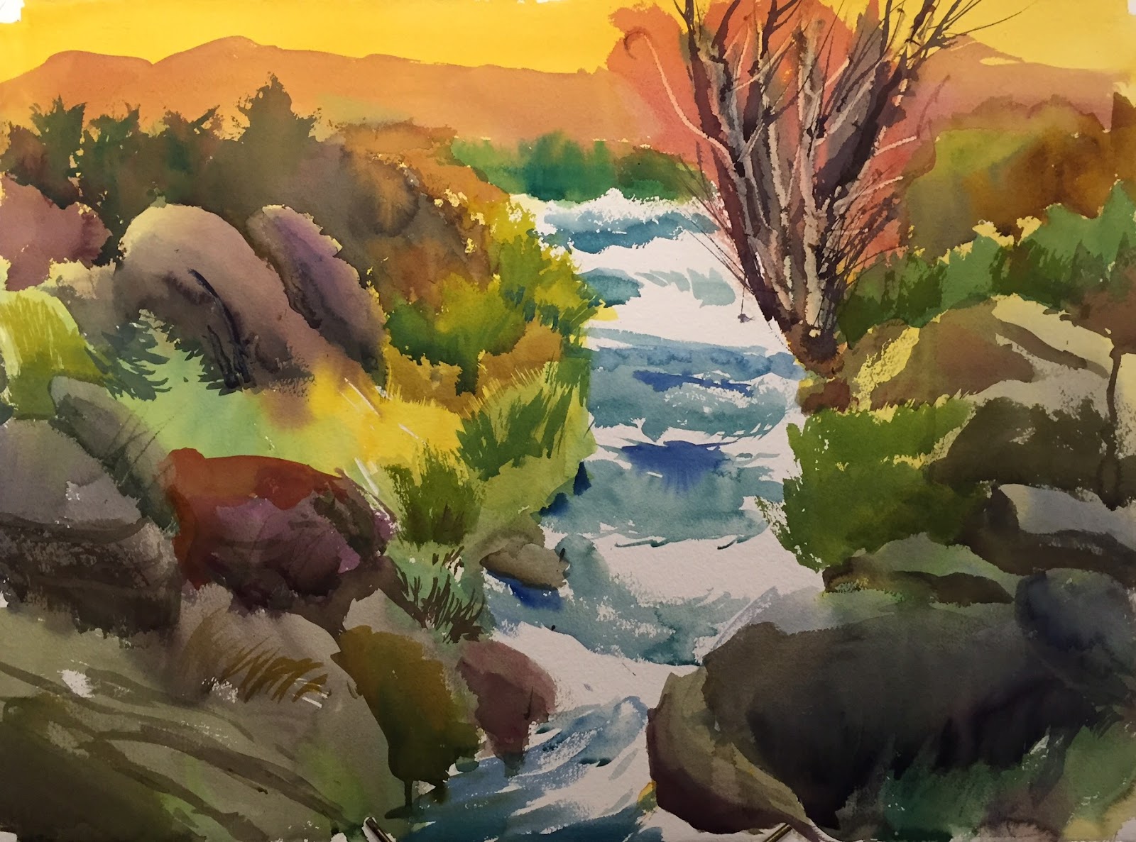 Juan Pena Watercolor Watercolor Demonstration for Pioneer Art Association