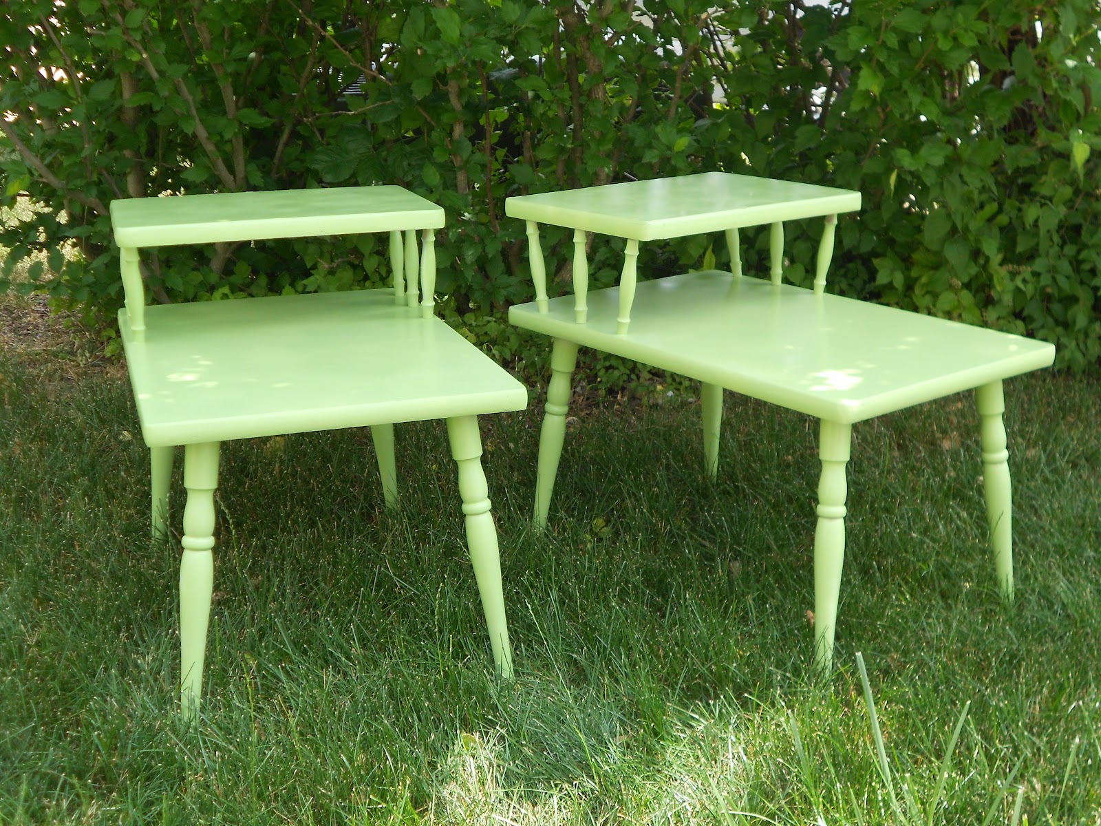 Lila's Pockets Vintage Green End Tables