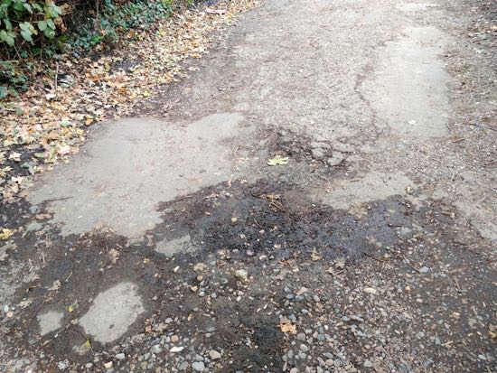 Pothole repairs along Jonas Way - photograph taken October 24, 2018  Image by North Mymms News released under Creative Commons BY-NC-SA 4.0