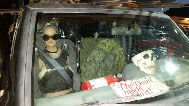 check out these creepy real-life zombie hunter photos! - Crazy Things I've seen in Dallas Texas -- Zombies Edition!  Zombie Squad Truck photos via Devastate Boredom