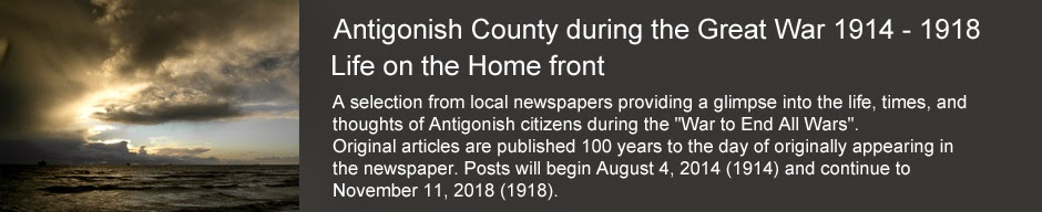 Antigonish County during the Great War 1914 - 1918