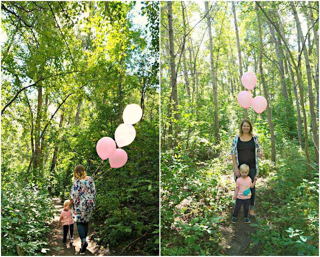 Baby Girl Gender Reveal with balloons