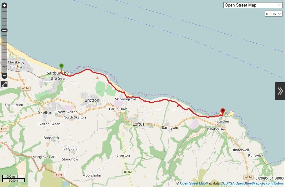 Poore Man Walking Cleveland Way Saltburn to Staithes