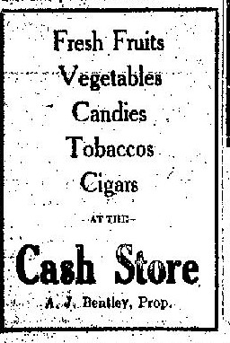 1923 Ad for The Bentley Fruit, Vegetable, and Grain Cash Store in Pinedale WY Climbing My Family Tree: 1923 Ad for The Bentley Fruit, Vegetable, and Grain Cash Store in Pinedale WY