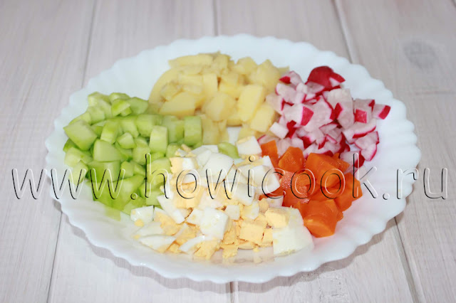 рецепт овощной окрошки с пошаговыми фото