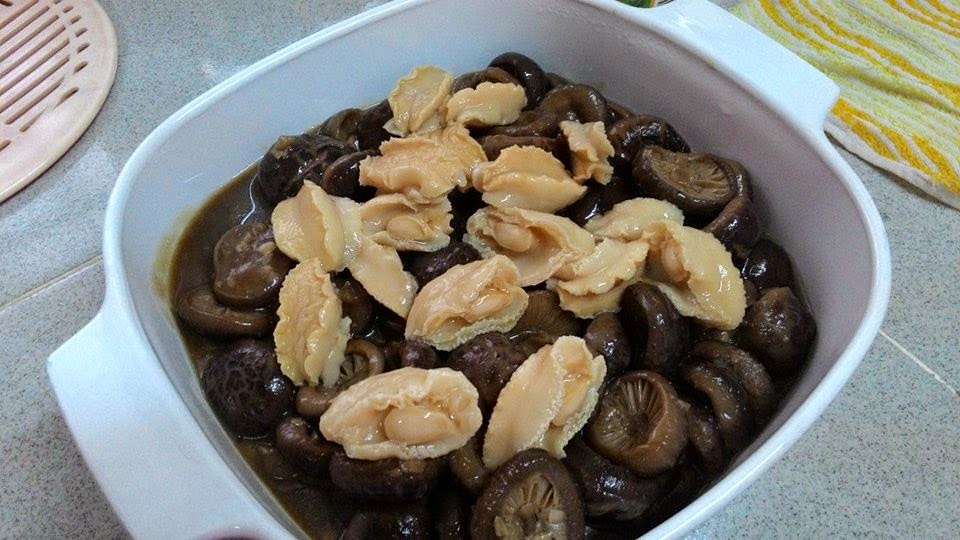 My Cooking Recipe 香菇焖小鲍鱼Braised Baby Abalone With Mushrooms