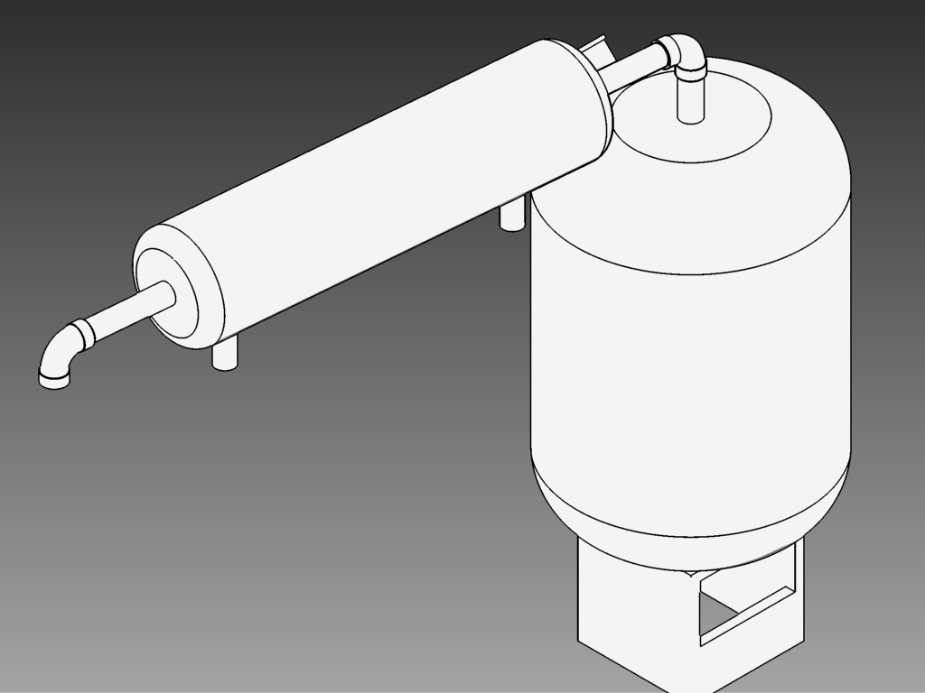 3D Design Of A Distiller With Reflux Condenser Elamr Studios