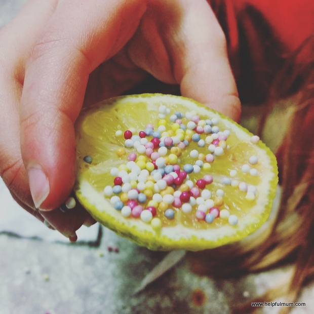 lemon with sprinkles
