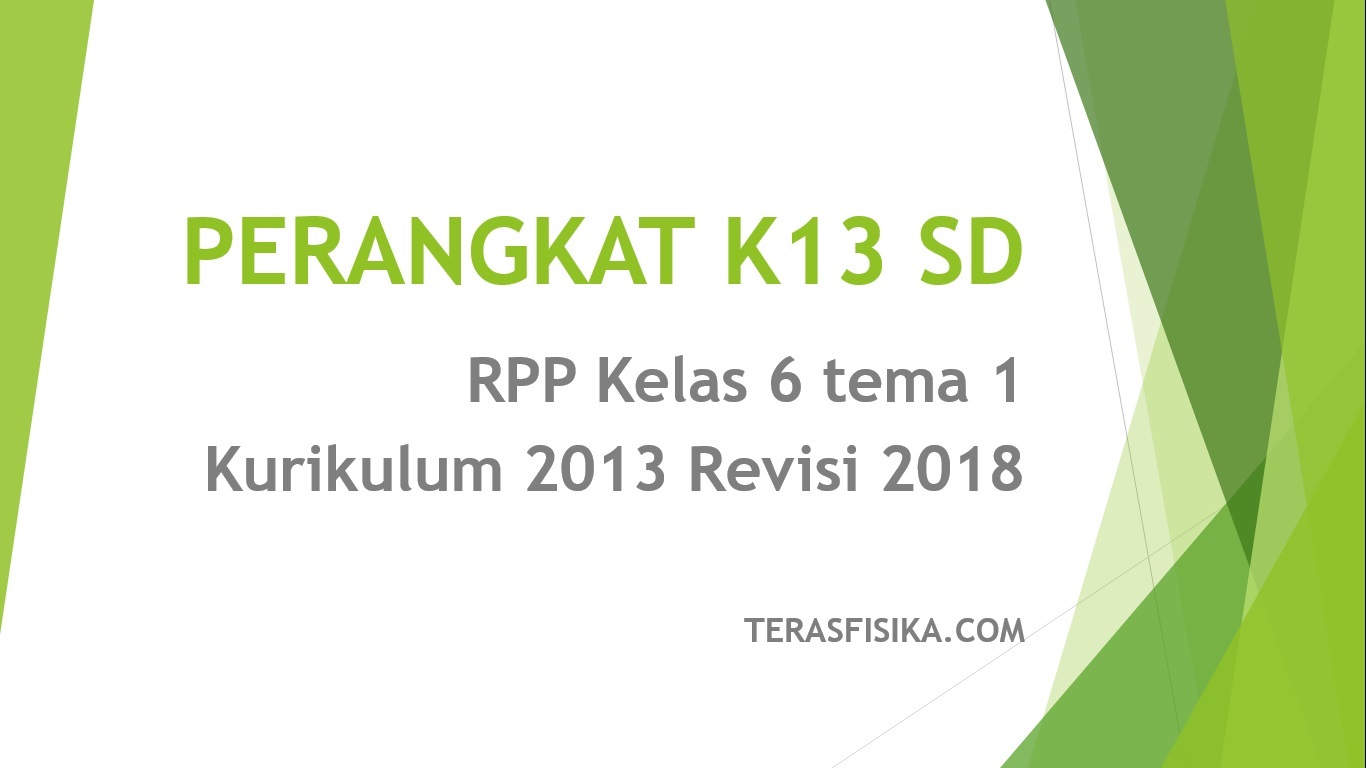 Download RPP SD Kelas 6 Tema 1 Kurikulum 2013 Revisi 2018