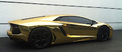 Gold Lamborghini Aventador Exotic Cars on the Streets of