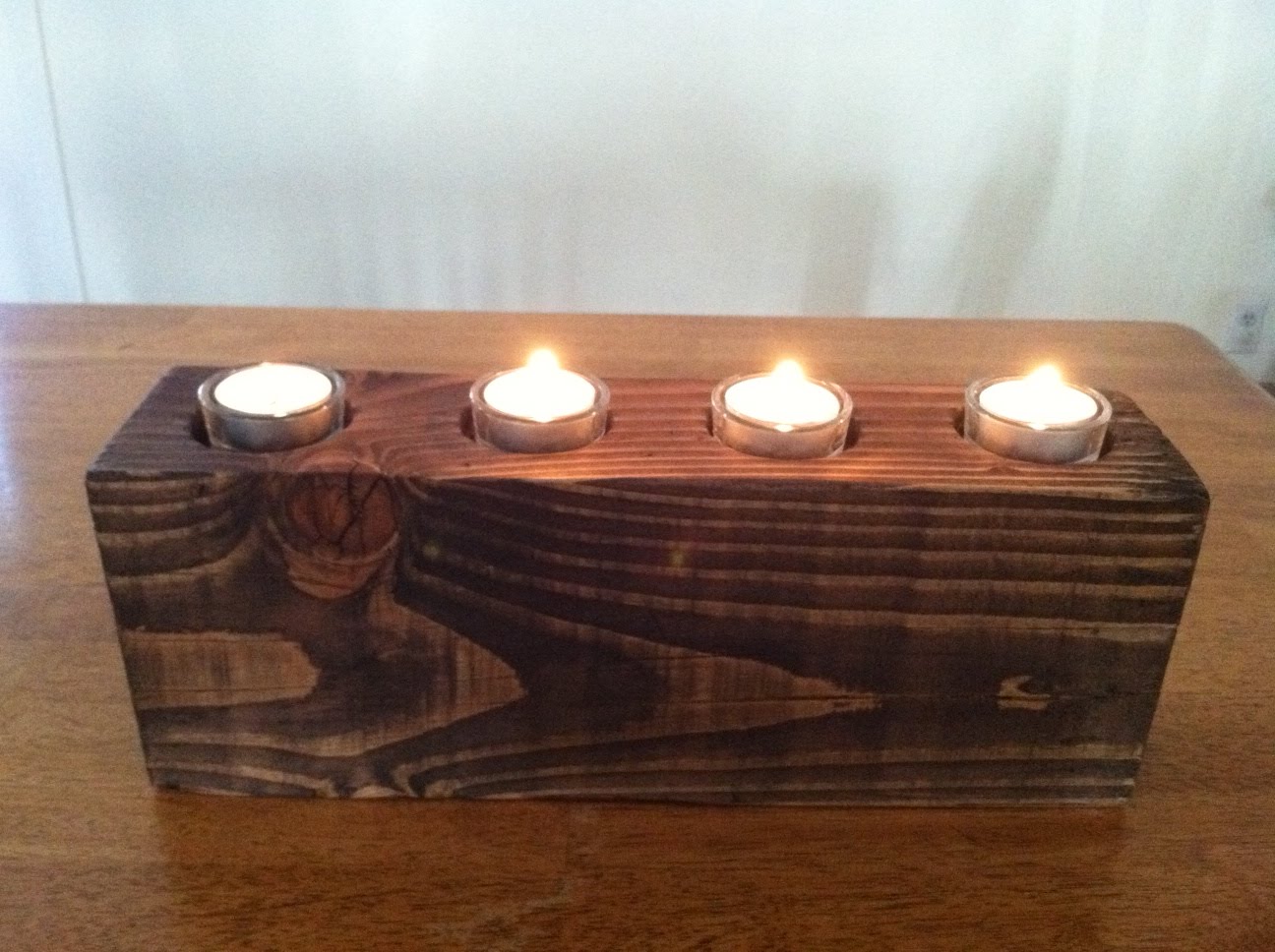 Rebecca's Round Up Pottery Barn Inspired Wood Tealight Candle Holder