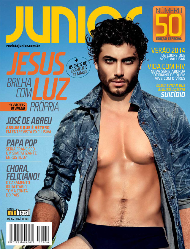 Jesus Luz estampa capa da edição de número 50 da revista JUNIOR. Foto: Divulgação