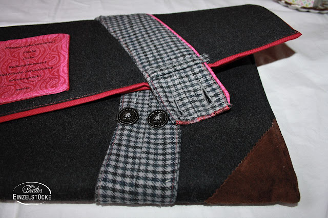 Laptoptasche, Upcycling aus Tweed und Co
