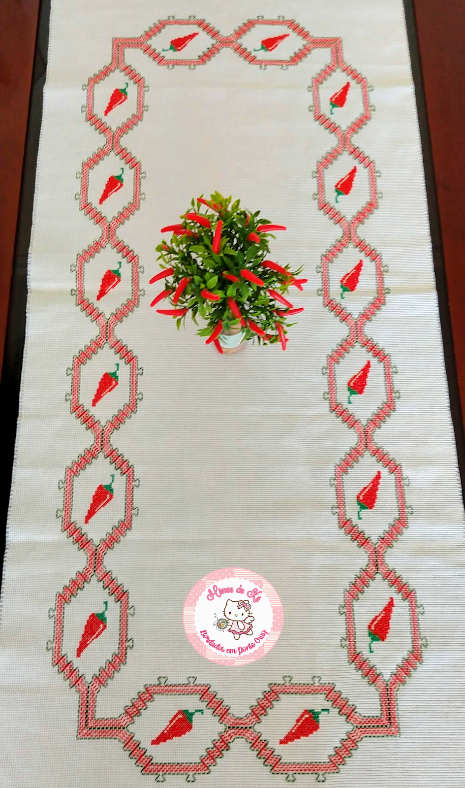 Pimentas Em Ponto Cruz Mimos da Ká - Bordados em Ponto Cruz: 🌶 Toalha de Mesa - Vagonite
