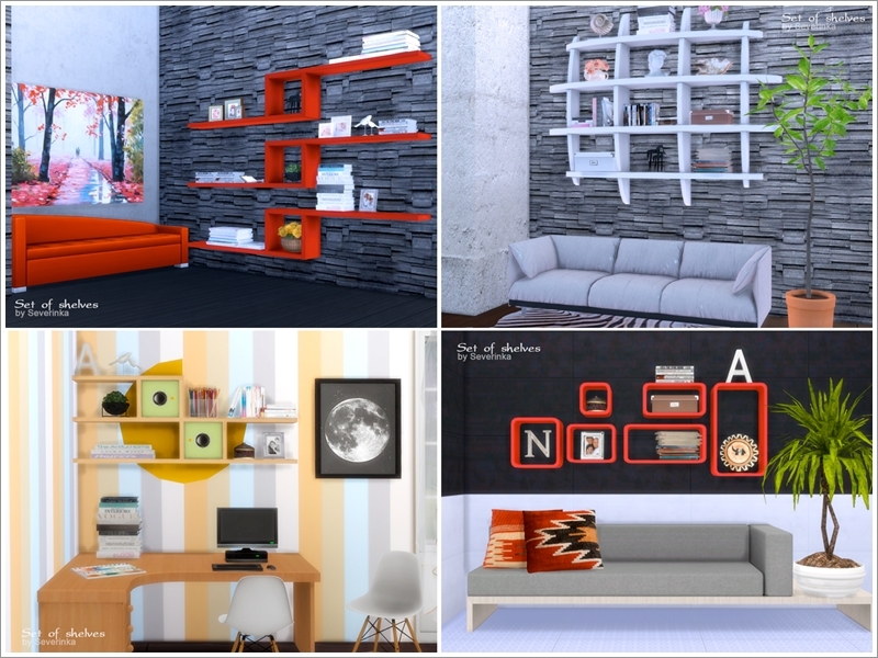 Sims 4 CC's The Best Set of shelves by Severinka