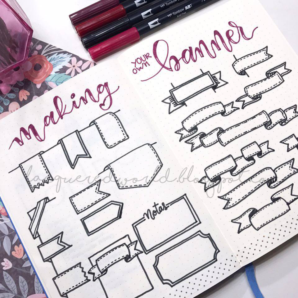 Lacquered World ···: #294 · Making your own Banner | Bullet Journal