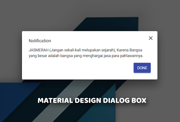 Membuat Material Design Dialog Box dengan jQuery di Blog