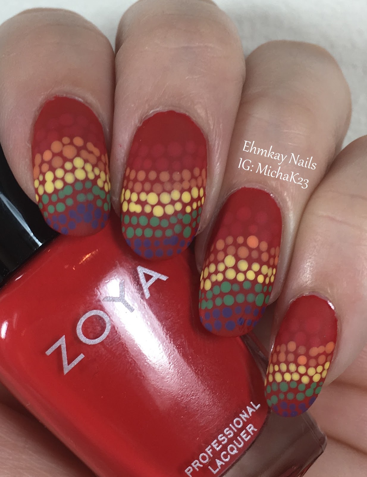 ehmkay nails Taste the Rainbow Skittles Nail Art