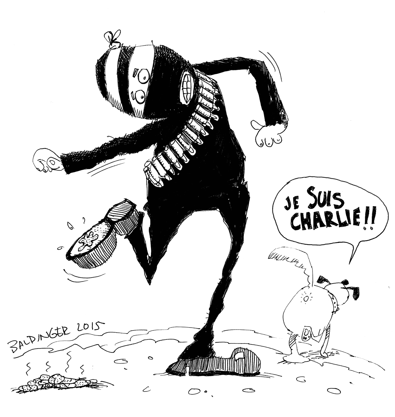 Now You've Stepped In It! cartoon in honor of Charlie Hebdo
