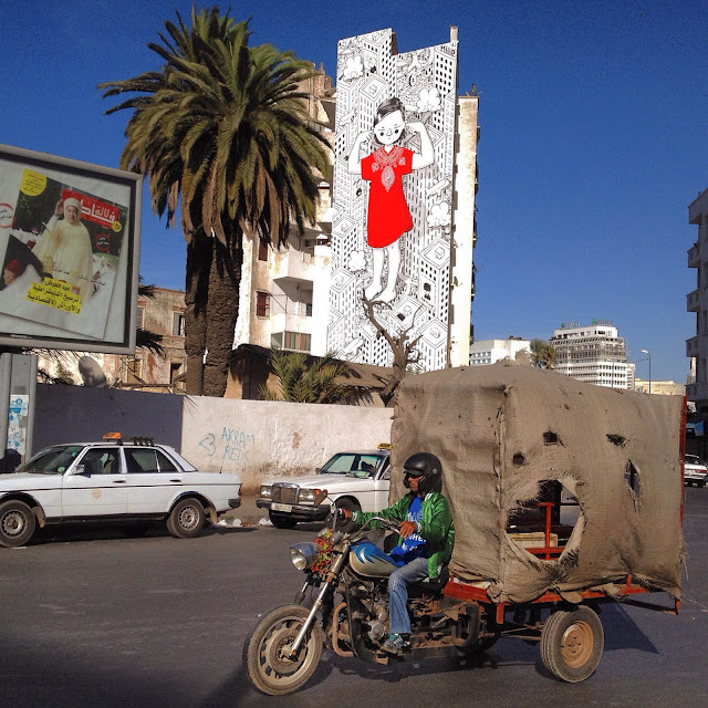 After Italy a few days ago, Millo is now in North Africa where he just finished working on a new piece on the streets of Casablanca in Morocco.