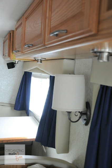 RV living area after with updated, oil rubbed bronze fixtures and handles :: OrganizingMadeFun.com