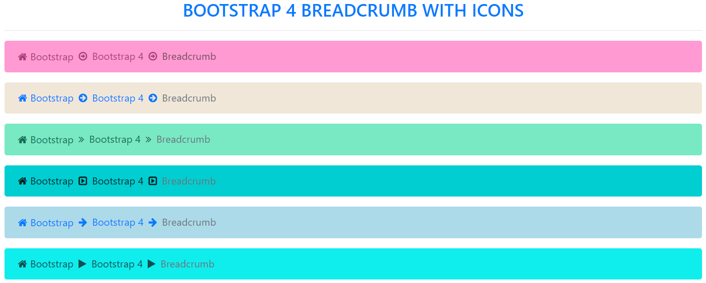 Bootstrap 4 Breadcrumb