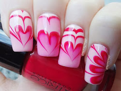 marble nail water designs nails heart valentine valentines romantic hearts pink unique flower adorable colore lovely polish box shaped shares