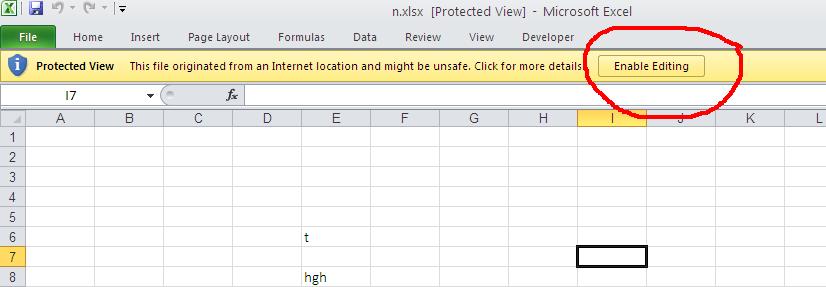 Keyboard Shortcut For Enable Editing Security Dialog In Microsoft Office